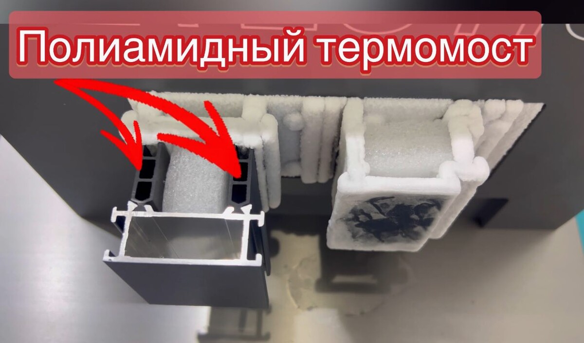 Полиамидный термомост а алюминиевых системах.