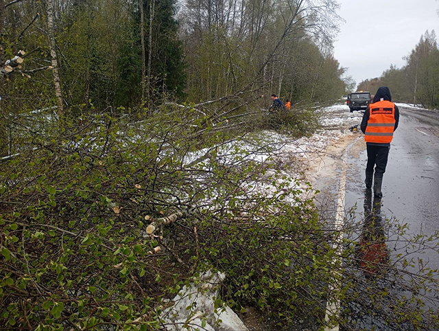 После циклона в Тверской области дорожникам прибавилось хлопот