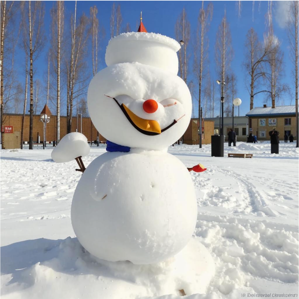 Изображение создано нейросетью Kandinsky , правообладатель ПАО Сбербанк© Майский снеговик