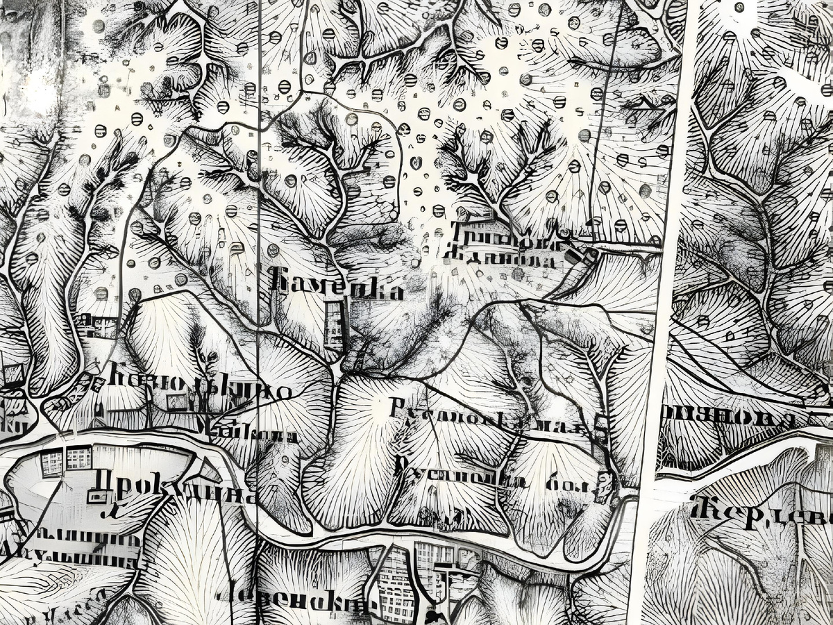 с. Каменка (Одоевский у., Козюлькинская вол.) на карте Шуберта Тульской, Калужской и Орловской губерний.(1874 г.)(источник: https://retromap.ru/m1418743)