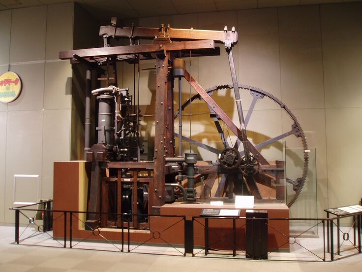 Сохранившийся оригинальный образец парового двигателя Уатта.