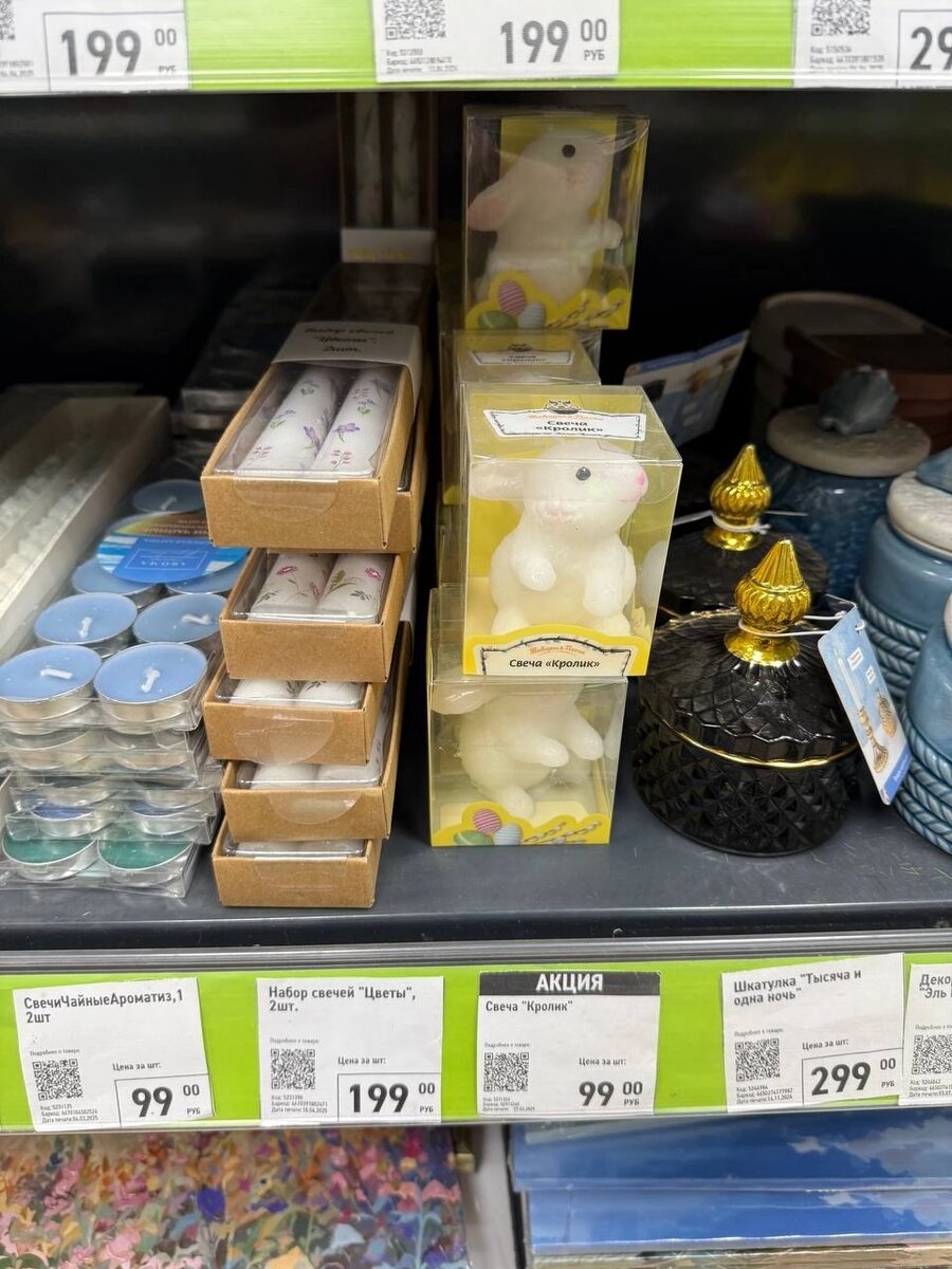 Набор свечей цветы в Фикс Прайсе