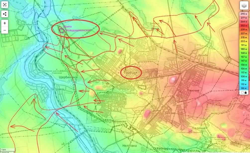   Карта СВО. Продвижение ВС РФ на Торецком направлении, по версии наших военкоров. Тг-канал "Мир сегодня с "Юрий Подоляка"