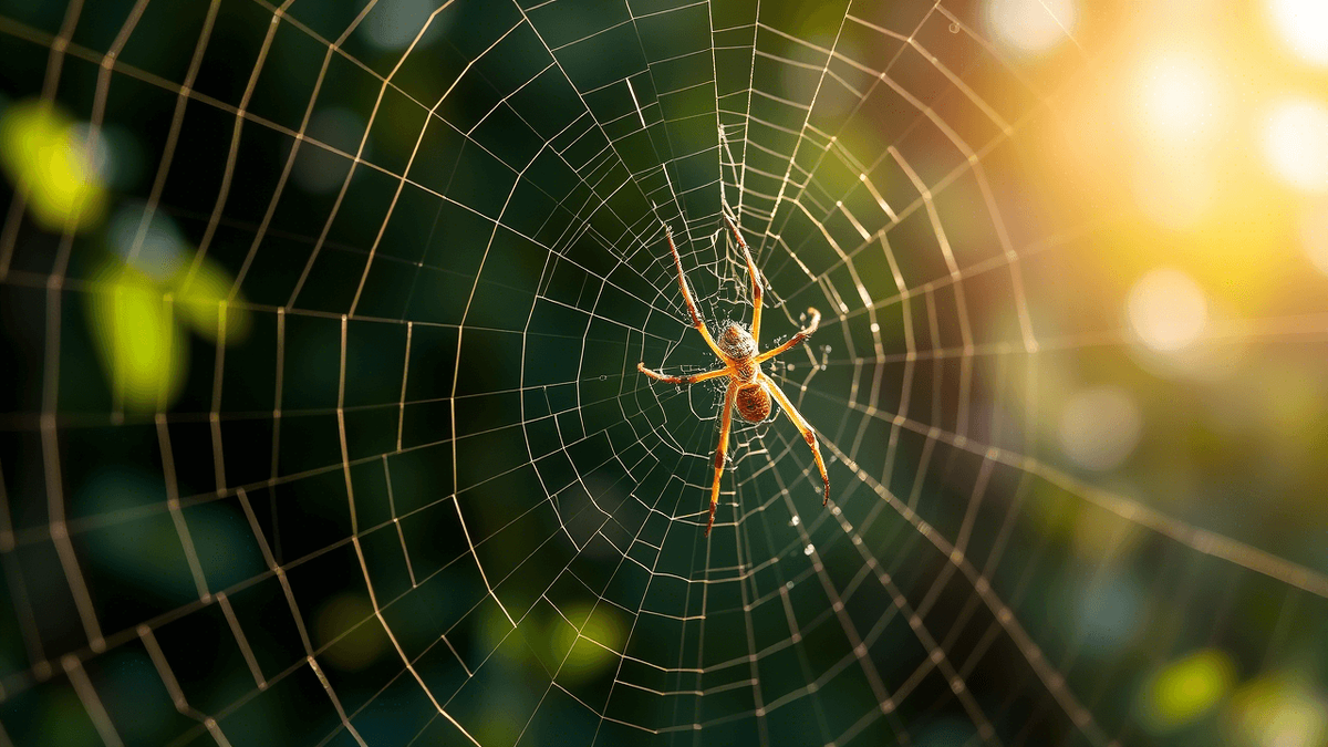    Паучий шёлк, который пауки используют для плетения паутин оказался впятеро прочнее стали.