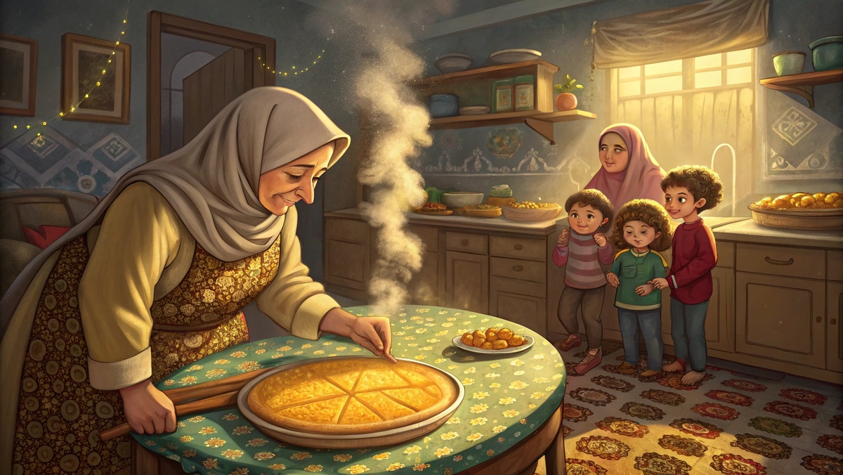 Кнафе на семейном столе в Сирии