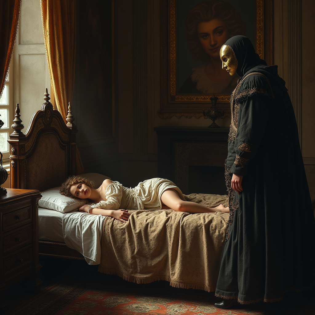 Незнакомец в маске баута пришел на свидание.