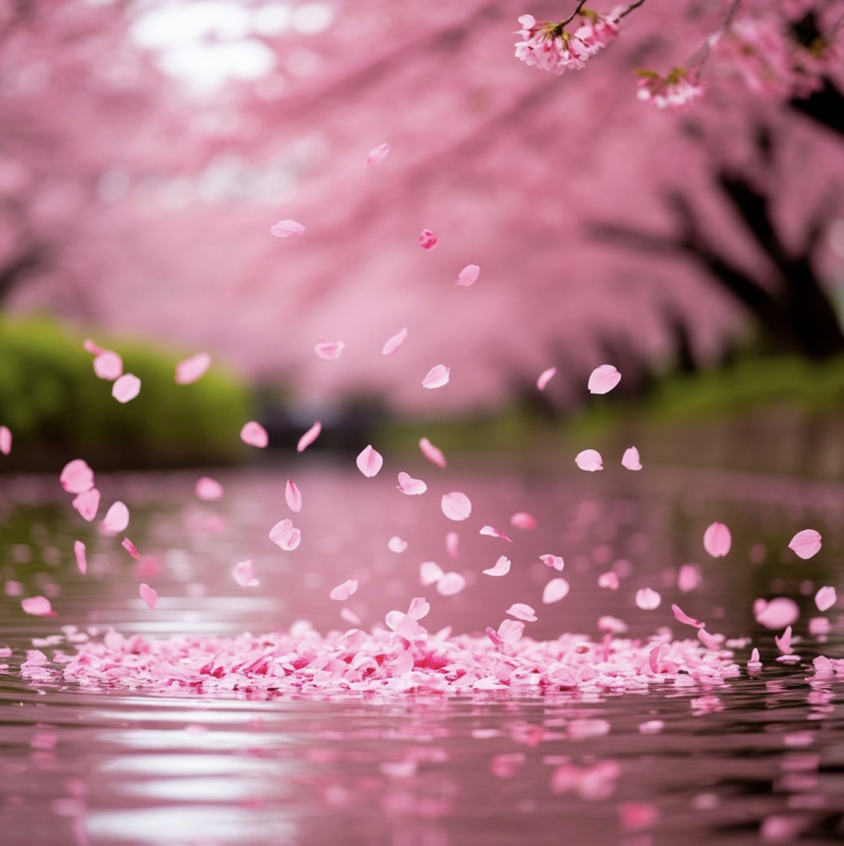Лепестки сакуры в воде — красота мимолётности. Искусство ценить мгновение