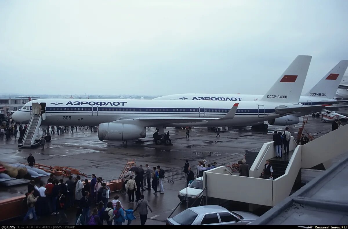 Первый Ту-204 на авиасалоне в Ле Бурже (Франция), 1989 год