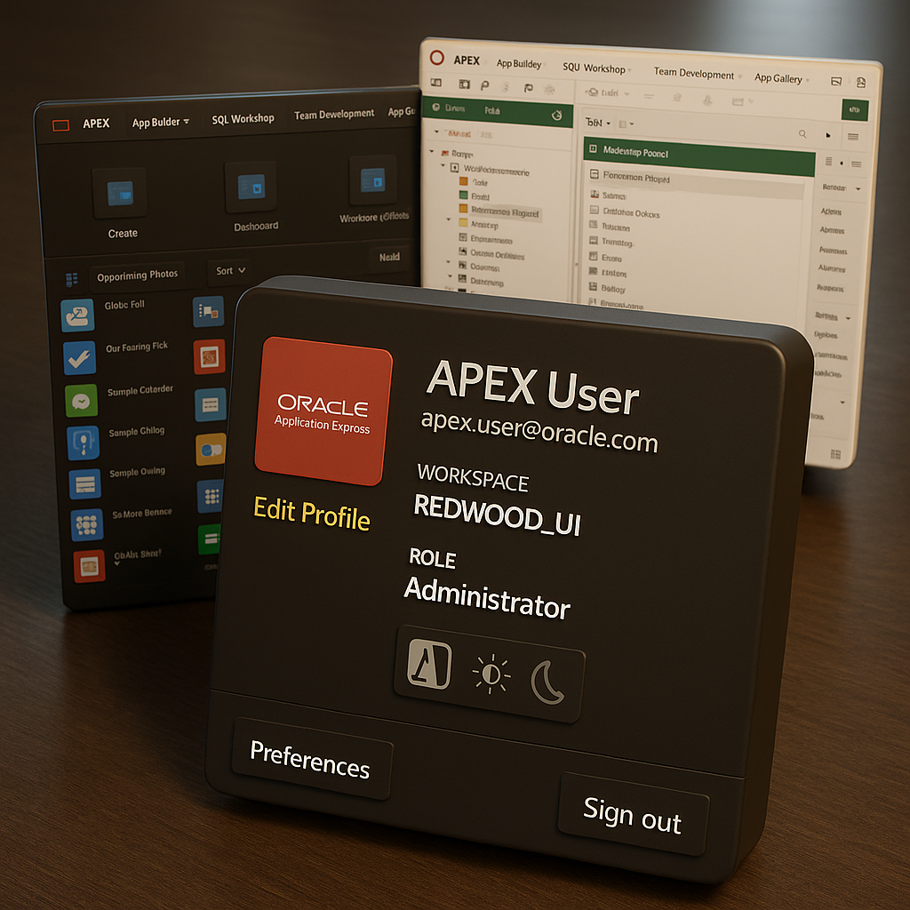 Интерфейс IDE Oracle APEX
