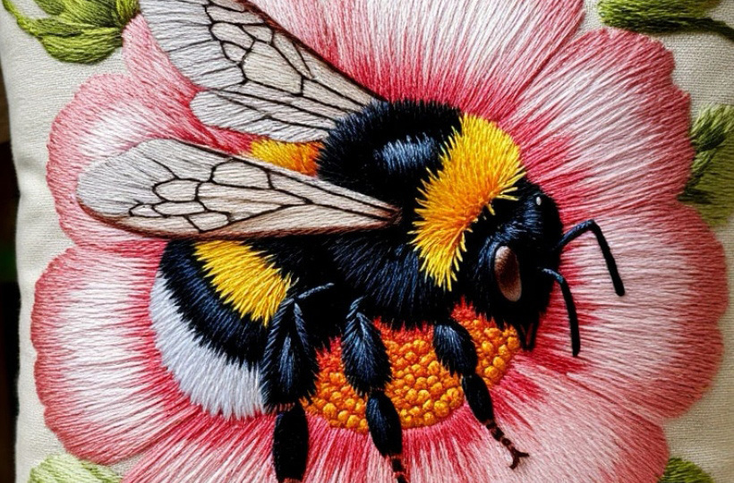 Яркие идеи и вдохновение для рукоделия с вышивкой шмелей на декоративных подушках и летних сумочках