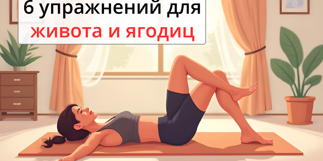 6 упражнений для ягодиц и живота: подтягиваем проблемные зоны на полу