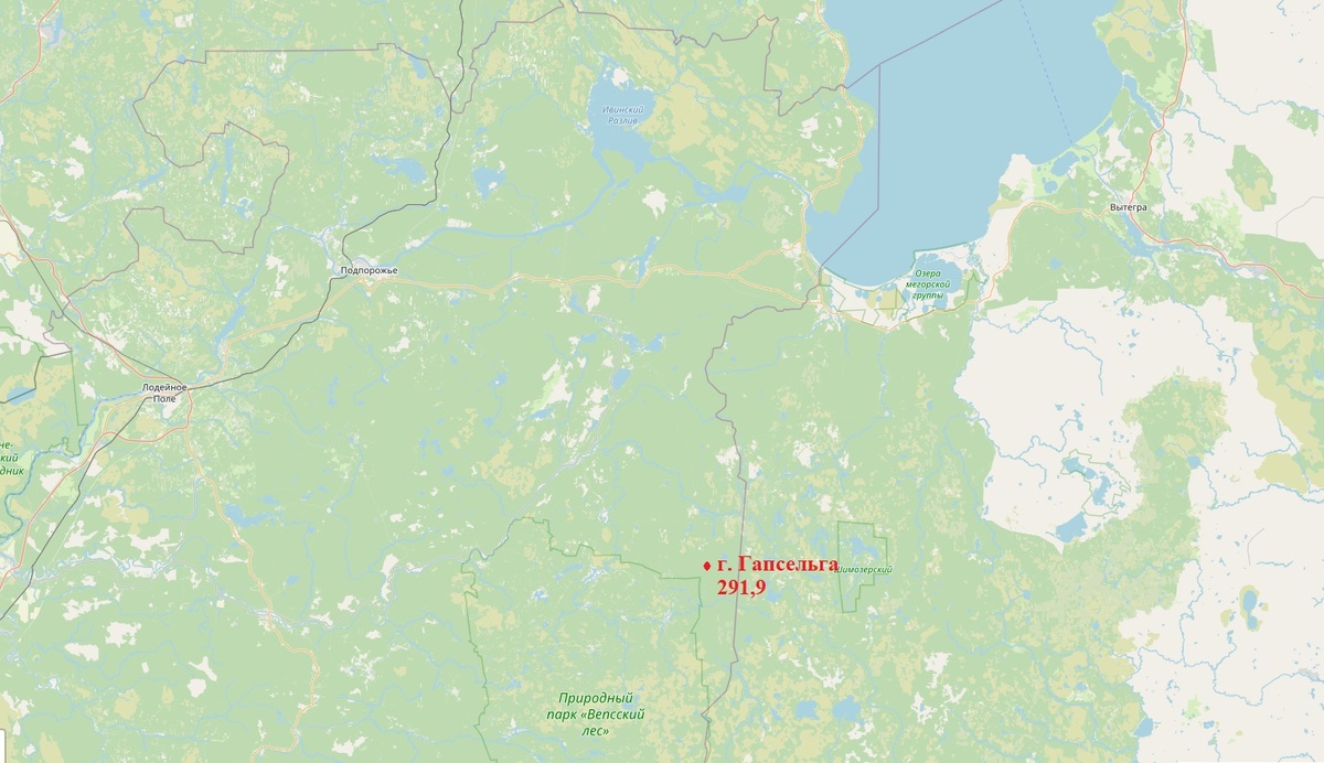 Карта распоряжения горы Гапсельга 