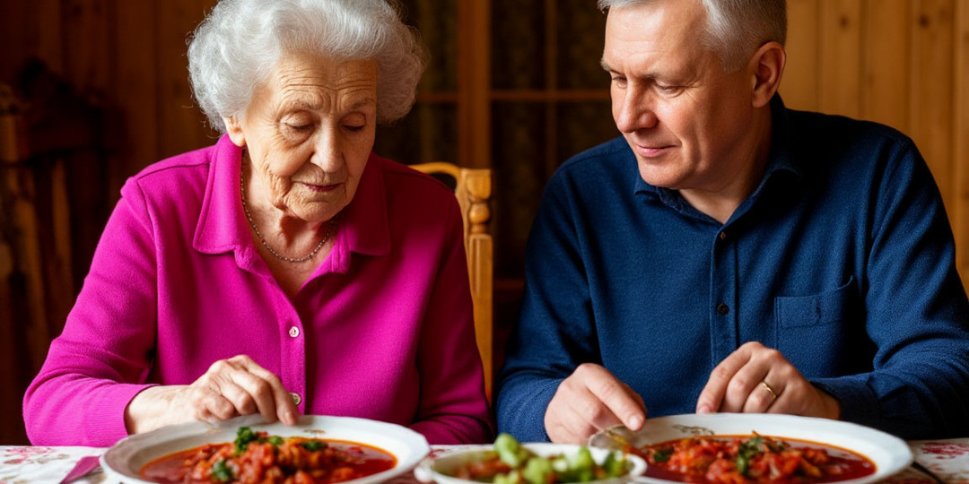 Они приезжают редко. Всё дела, работа, секции. Раньше я звала: «Приезжайте, оладьи напеку».Теперь не зову. Но борщ — варю. По памяти.