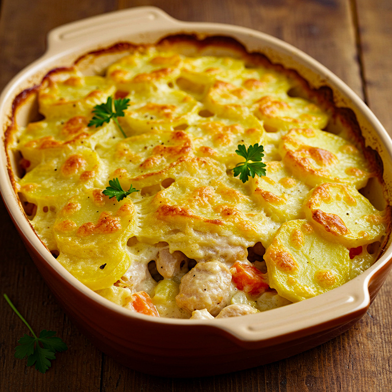 Сочная запеканка из куриной грудки 