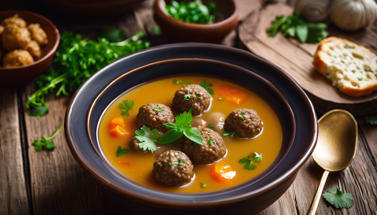 Гречневый суп с фрикадельками 