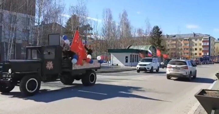    В Белоярском районе прошел автопробег к 80-летию Великой Победы