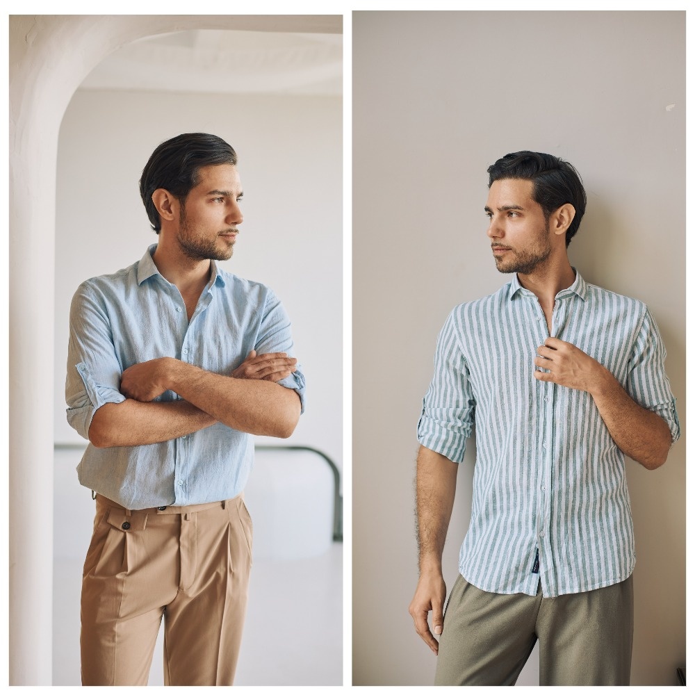 Тонкие мужские рубашки специально созданы для жаркого, знойного лета. Светлые оттенки и регулируемые рукава дают возможность чувствовать себя комфортно и уверенно на протежении  всего дня