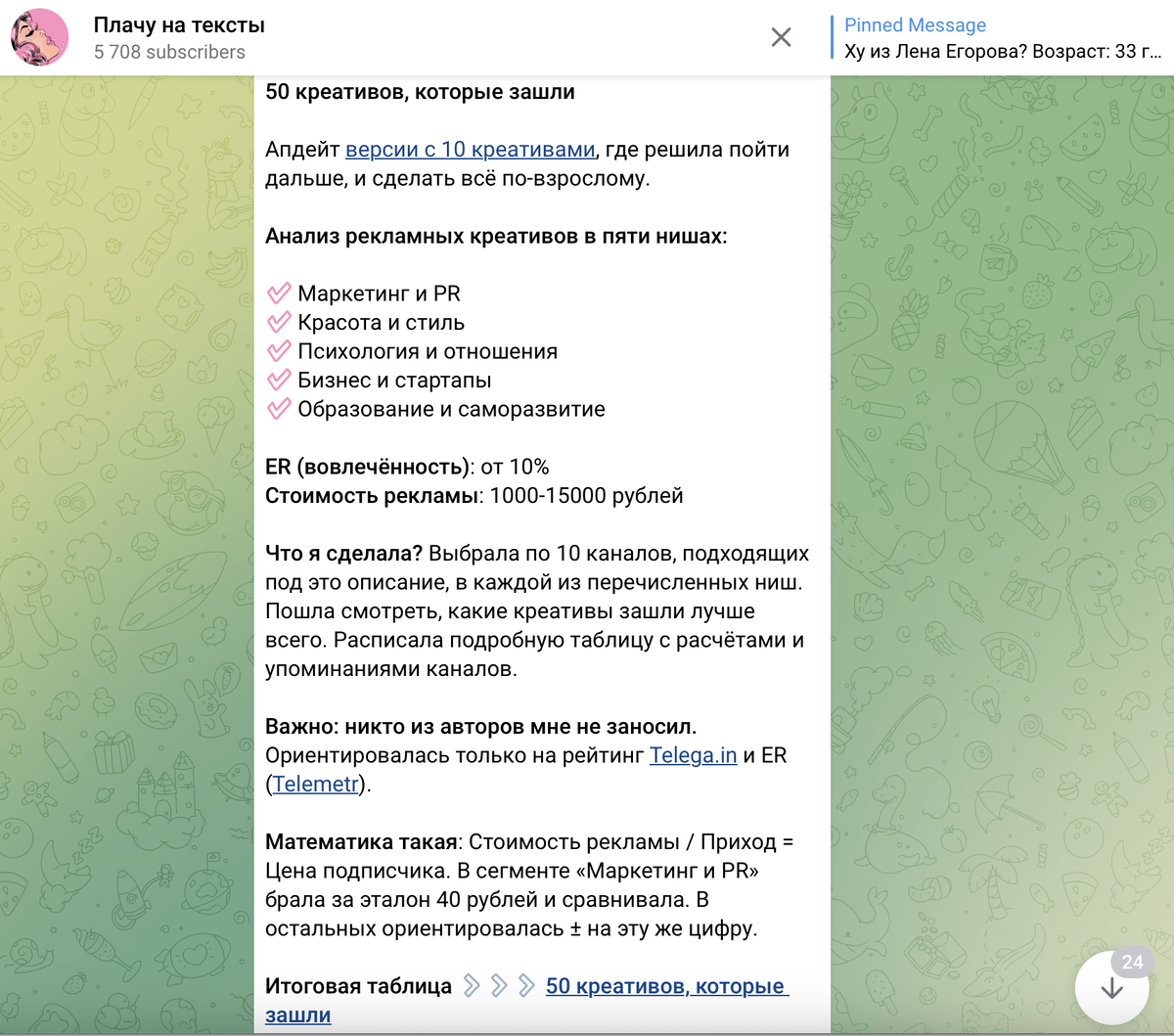 Пост из канала Плачу на тексты