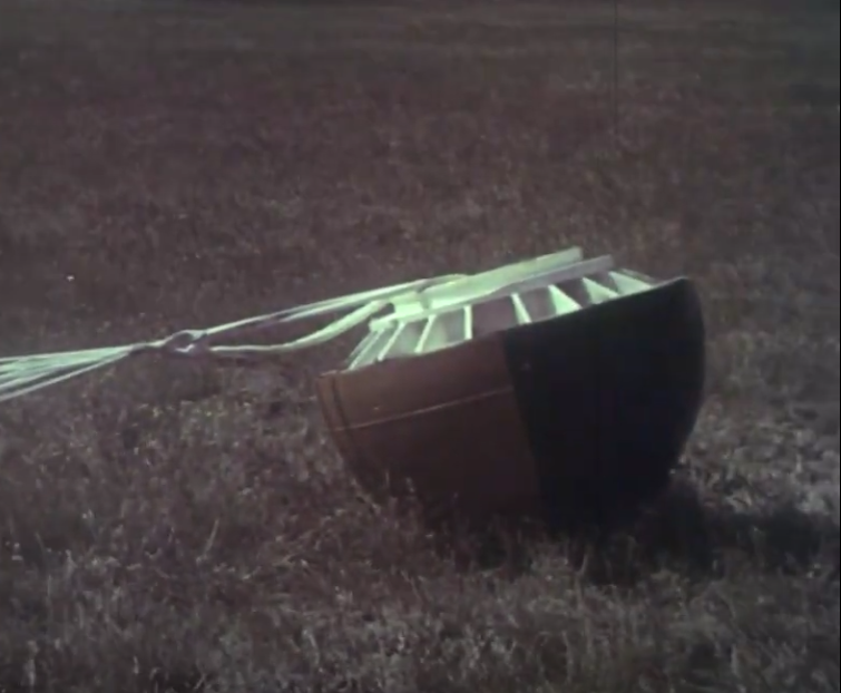 Макт спускаемого аппарата станции "Венера-7", который похож на такой же у АМС "Венера-8" и  «Космоса-482»  (ГК Роскосмос/АН СССР/Центрнаучфильм)