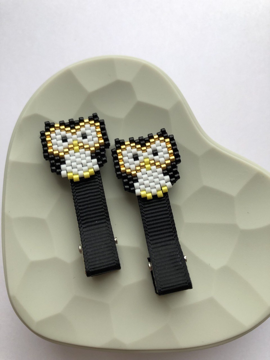 Милые зажимы-заколки «Совушки» для волос ручной работы.