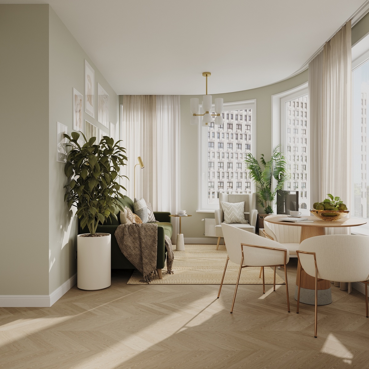 Гостиная в ЖК «Адмирал»