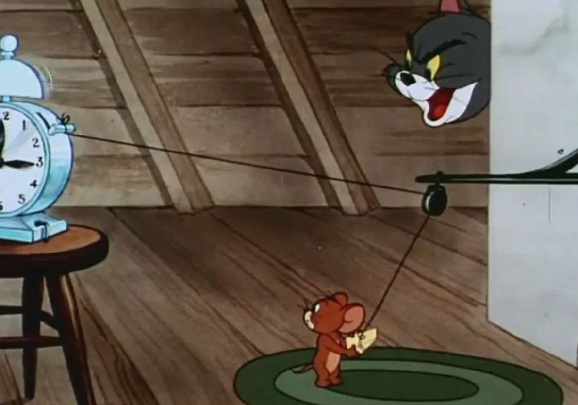 Машина Голдберга часто встречается в Том и Джерри