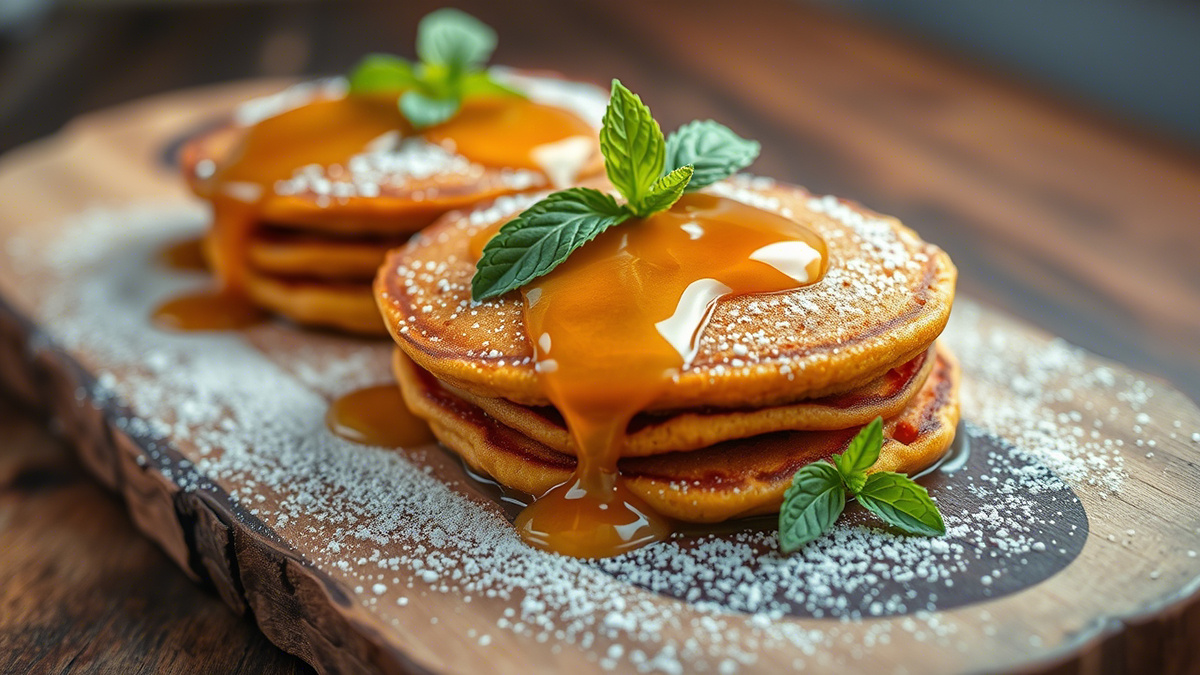 Тыквенные оладьи с медовым соусом