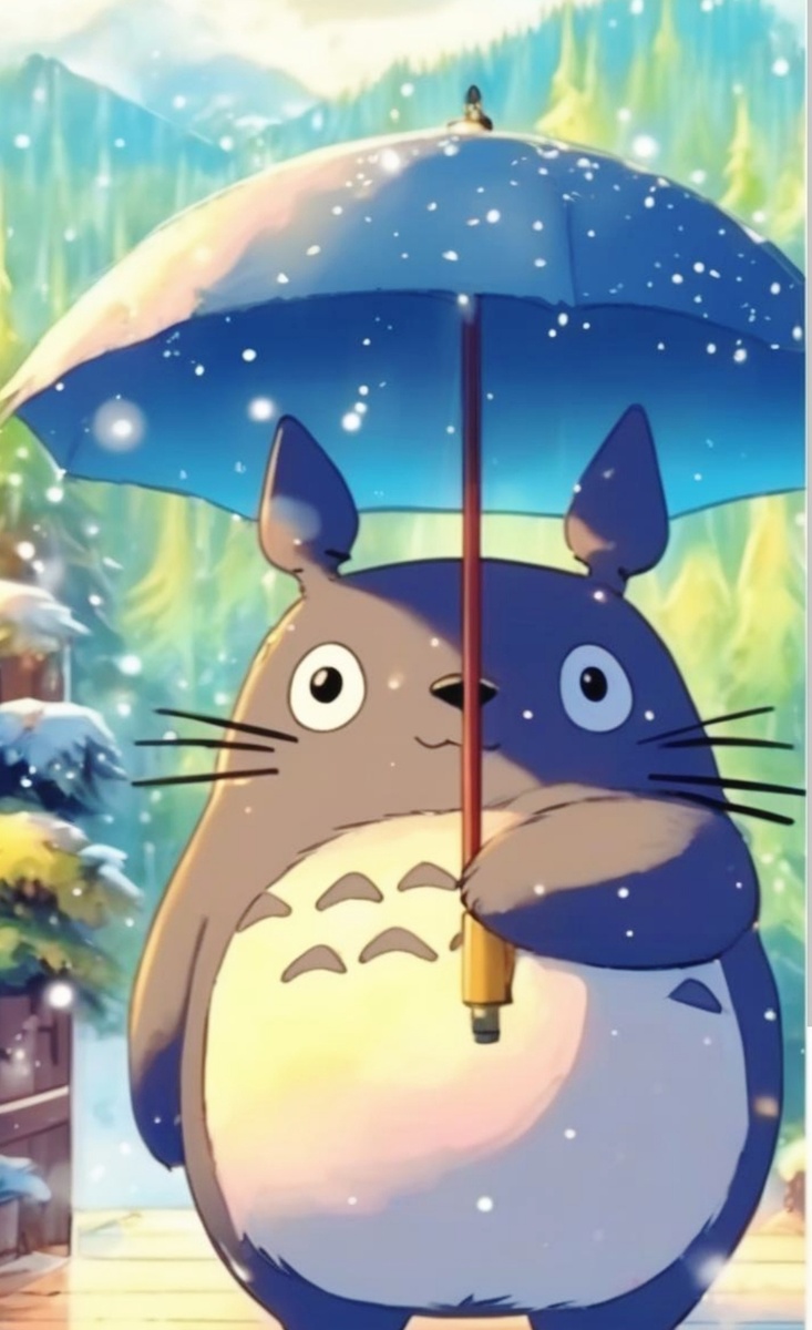 Тоторо глазами ИИ. Мне кажется, он засёк самое основное - доброту персонажа.