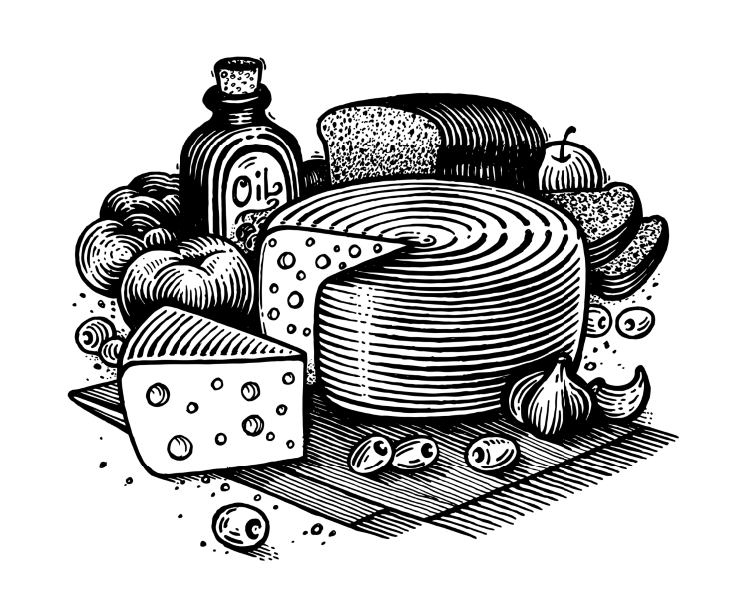 натюрморт с сыром.