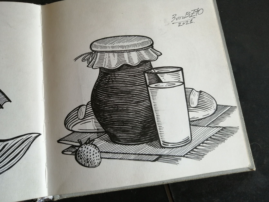 натюрморт с кувшином молока