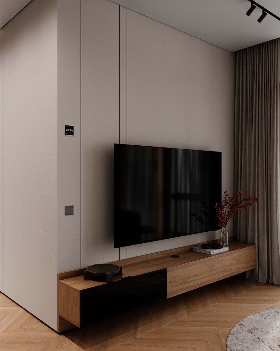 Сенсорная панель в интерьере гостиной