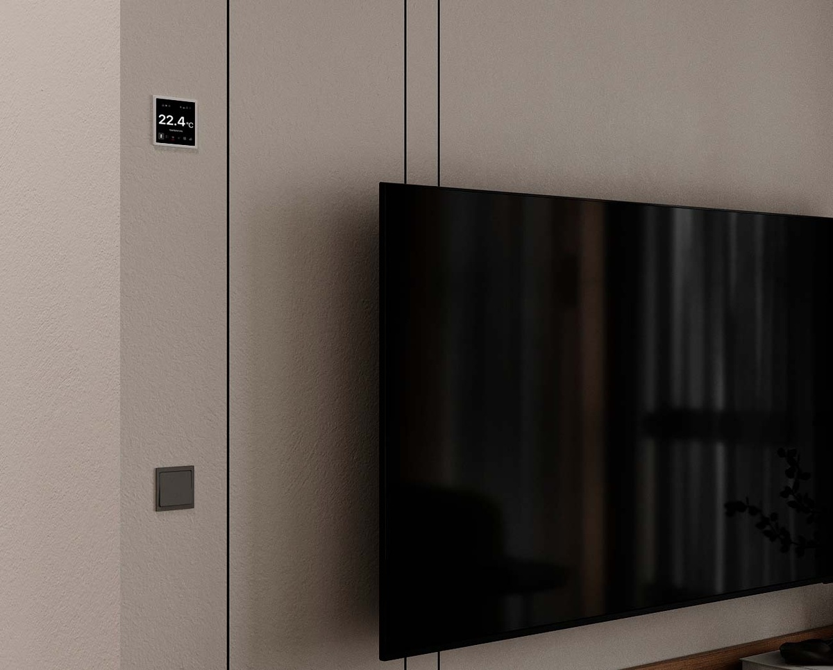 Сенсорная панель в интерьере гостиной