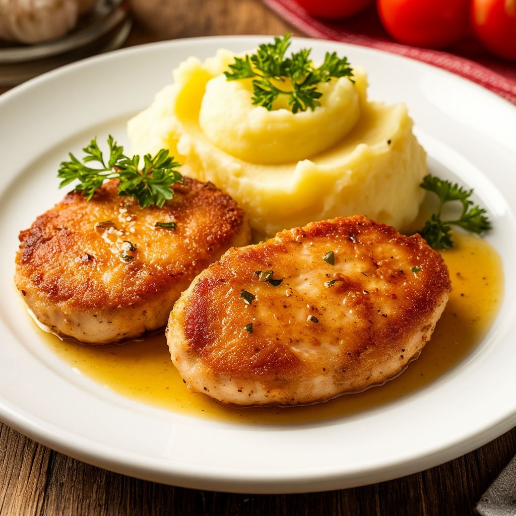Куриные котлеты с картофельным пюре