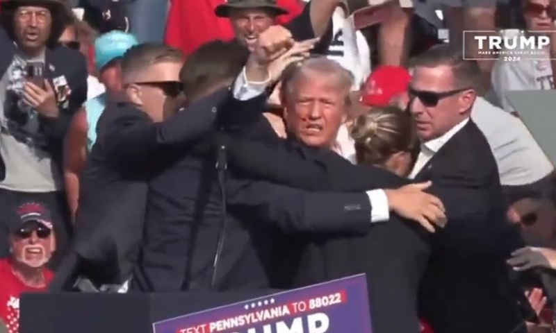    Покушение на Дональда Трампа. Фото: скриншот видео