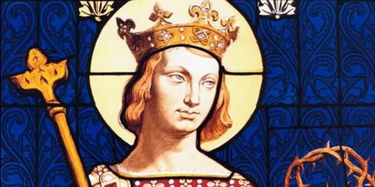 Витражное изображение Людовика IX Святого, деда Филиппа Красивого