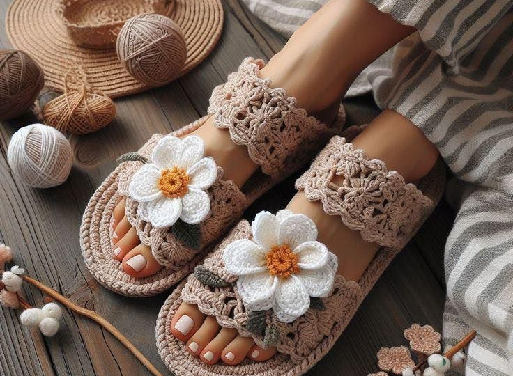 💜"Летний бриз для ног: как вязаная обувь спасает от жары"