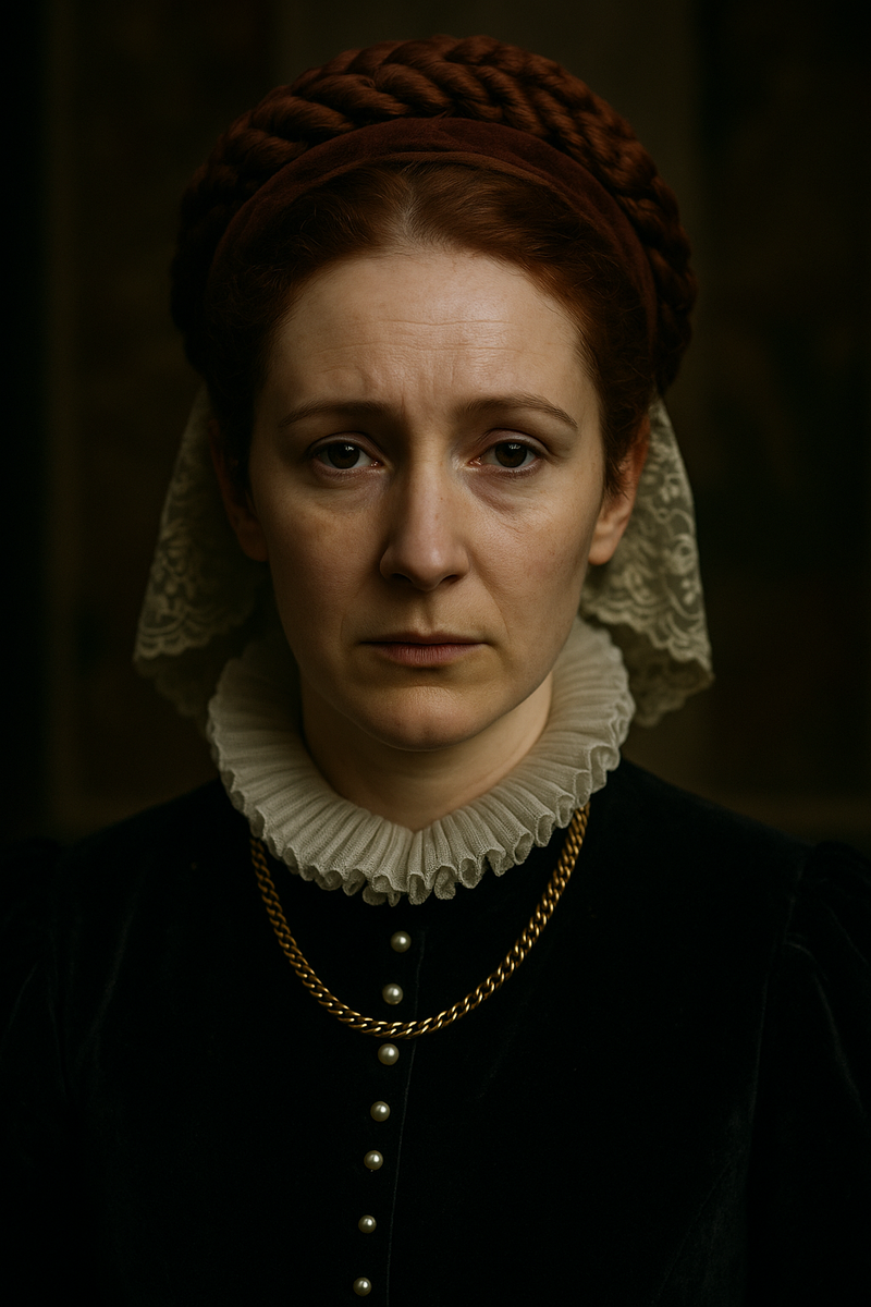 Королева Шотландии с трагической судьбой: Мария Стюарт — умная, страстная, обречённая. Её лицо — зеркало эпохи, где каждая тень на щеке скрывает интригу, любовь и предательство.
