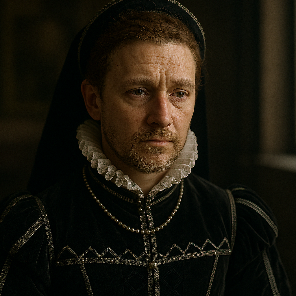 Генри Стюарт, лорд Дарнли — красавец с опасным самолюбием. Муж Марии и жертва загадочного заговора, его печальный взгляд словно знает: корона может быть ловушкой.