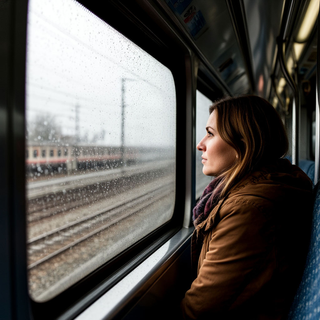 Стук колес. Проплывающие столбы. Голые деревья. Я с собой.                   Время, место и я.                                     Вагон мерно покачивался, убаюкивая усталость. За окном – серый пейзаж апреля. Ничто не отвлекало от внутреннего диалога, прерванного суетой прошедших дней. В голове – звенящая тишина. Ощущение покоя. Пару часов назад были эмоции, энергия била ключом, люди, встречи. Калейдоскоп лиц и событий мелькал в памяти, как кадры старого кино. Адреналин стих, оставив после себя приятную истому.                                         Это только выдох. Возможность прикрыть глаза, забыть про мысли и планы. Отложить принятие решений. Просто быть.                                             Покой. Странное, ускользающее чувство в современном мире. Ловила его, как бабочку, в ладони. Боялась спугнуть. Вчерашние споры, завтрашние дедлайны – все казалось таким далеким, незначительным. Сейчас важно было только это покачивание вагона, мерный стук колес, серый пейзаж за окном.                                       Еще через пару часов жизнь снова будет играть красками. И я побегу, закружусь в воронке времени. Снова буду принимать решения, спорить, доказывать. Но сейчас, в этом мимолетном отрезке покоя, я собираю себя по частям. Наполняюсь силой для нового рывка. Смотрю в окно, в серый пейзаж, и вижу отражение спокойствия в своих глазах.