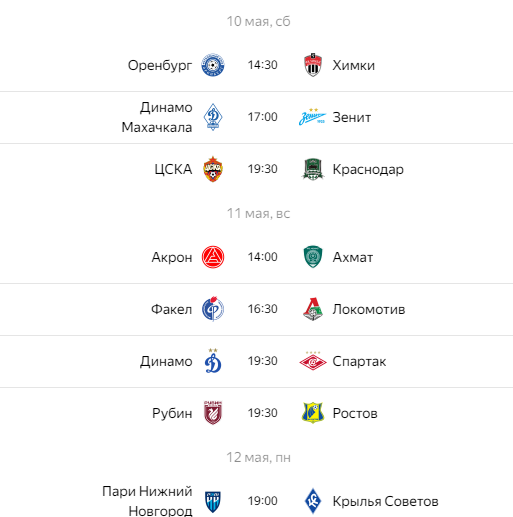 28 тур рфпл расписание матчей и прогноз
