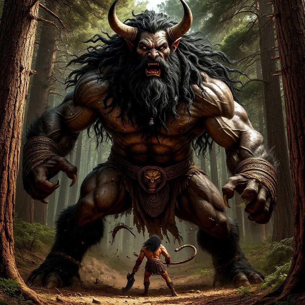 Гильгамеш сражается с Хумбабой