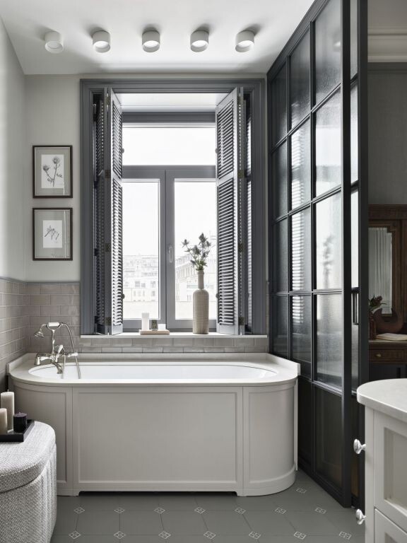 Санузел в квартире для семейной пары. Дизайн проект студии VVDESIGN (www.vvdesign.ru)