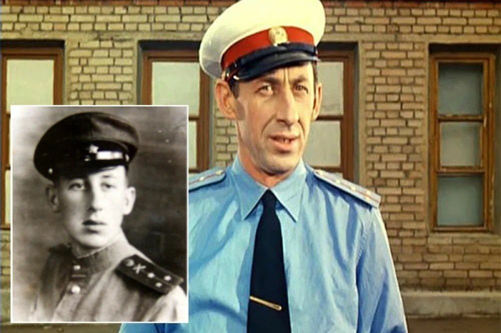 Владимир Басов на ВОВ и кадр из к\ф "Операция Ы..."