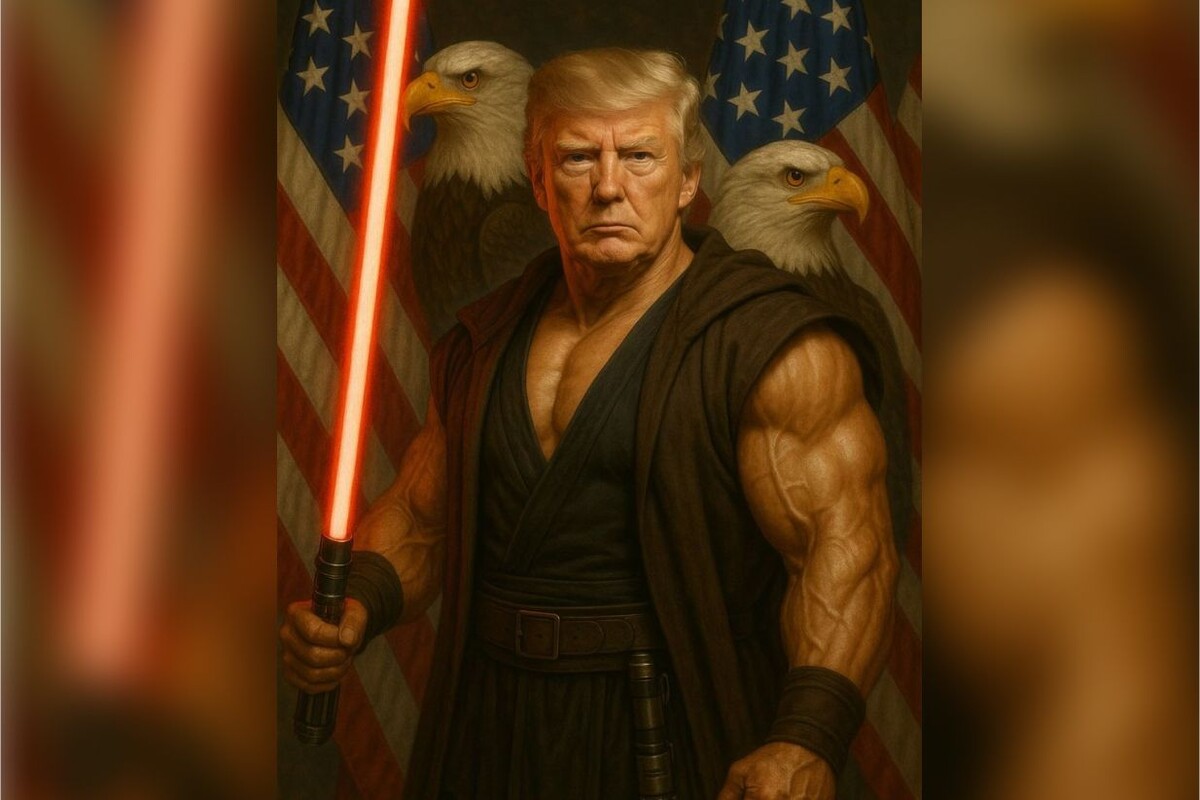    Дональд Трамп в образе персонажа киносаги «Звёздные войны» / Источник: © The White House