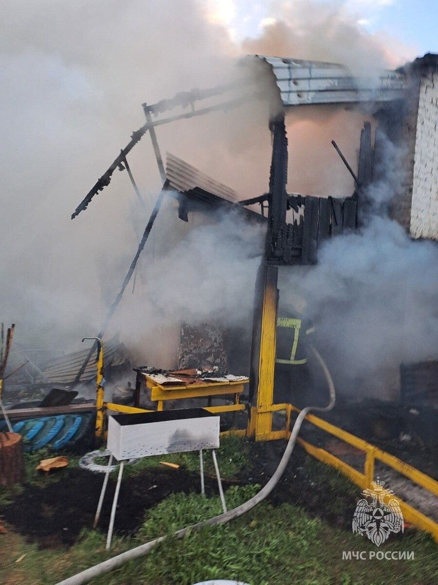    Пожар в Павловском районе. Источник: t.me/mchs_altkray