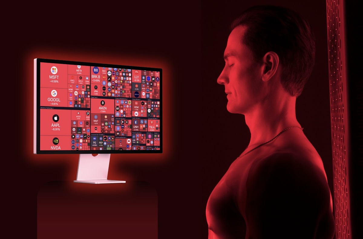 Мем с Брайаном Джонсоном в инфракрасной сауне.