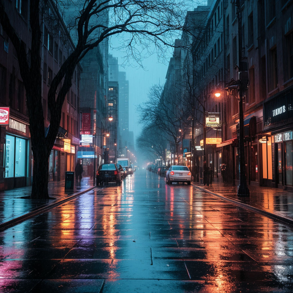 город ранним утром