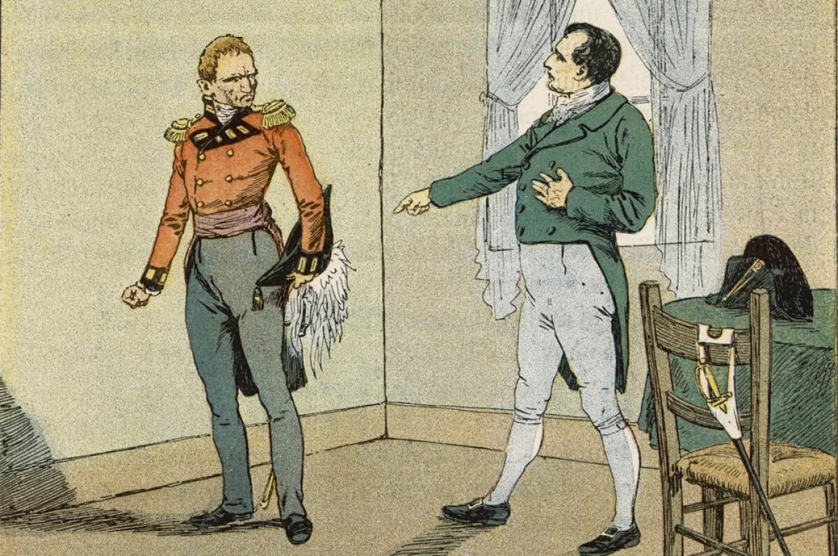    Наполеон упрекает губернатора острова Святой Елены Хадсона Лоу за его жестокое обращение, 1816 г.