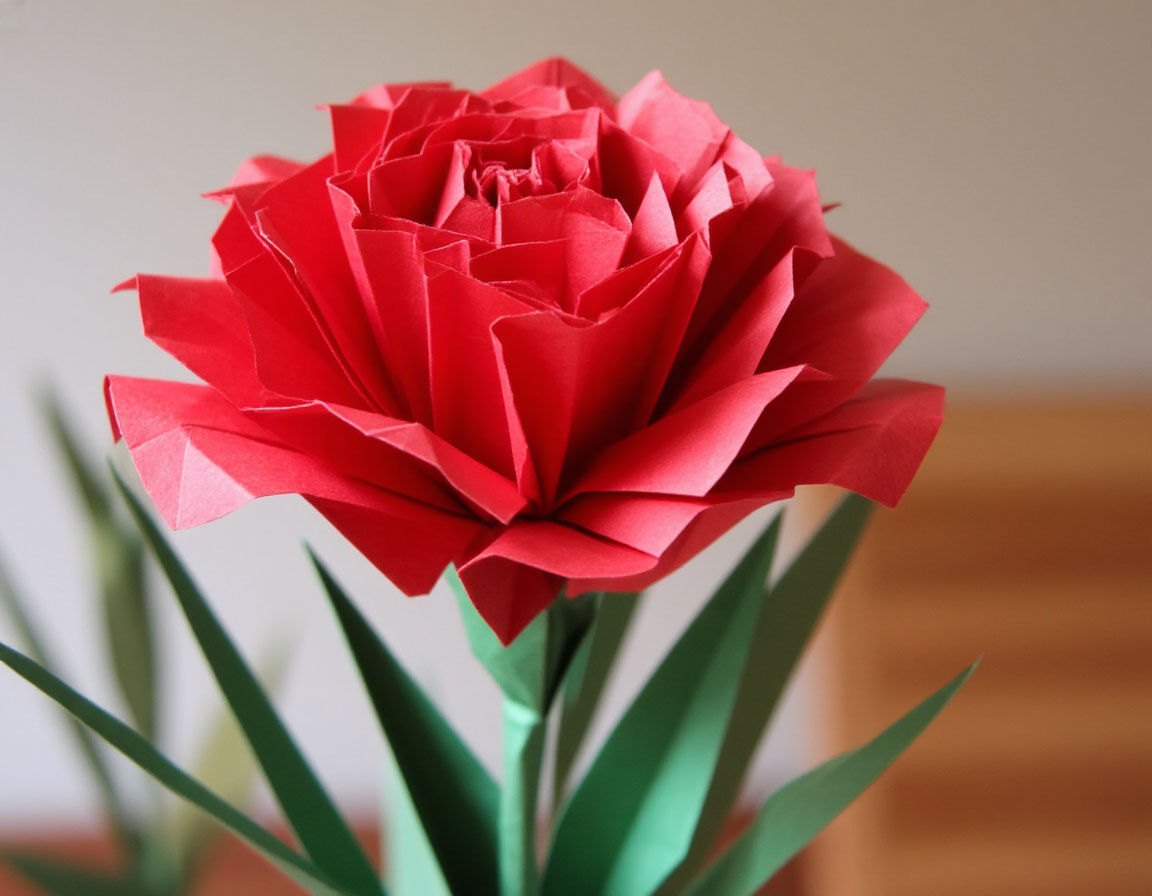 Оригами гвоздика из бумаги