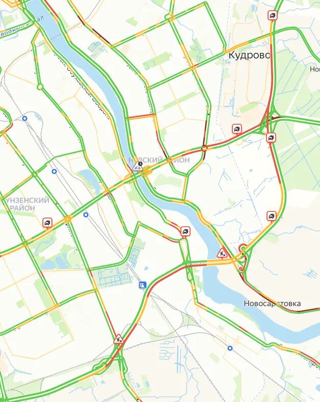    Фото: скриншот сервиса Яндекс.Пробки